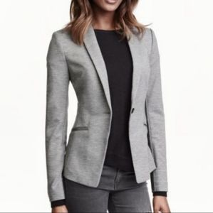 H&M Gray Fitted Blazer Jersey knit size 2